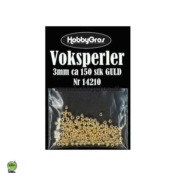 Voksperler 3 mm guld