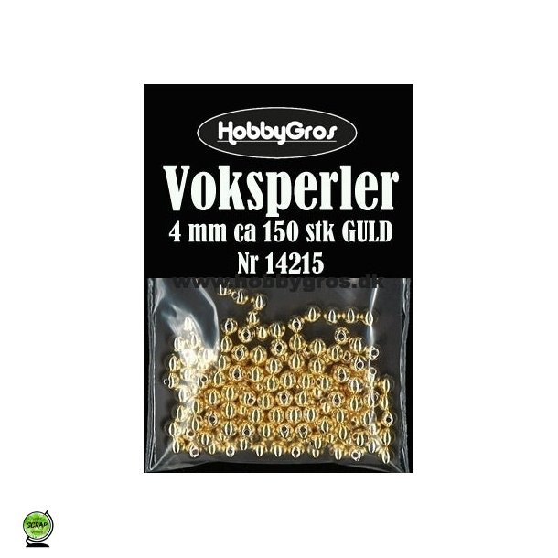 Voksperler 4 mm guld