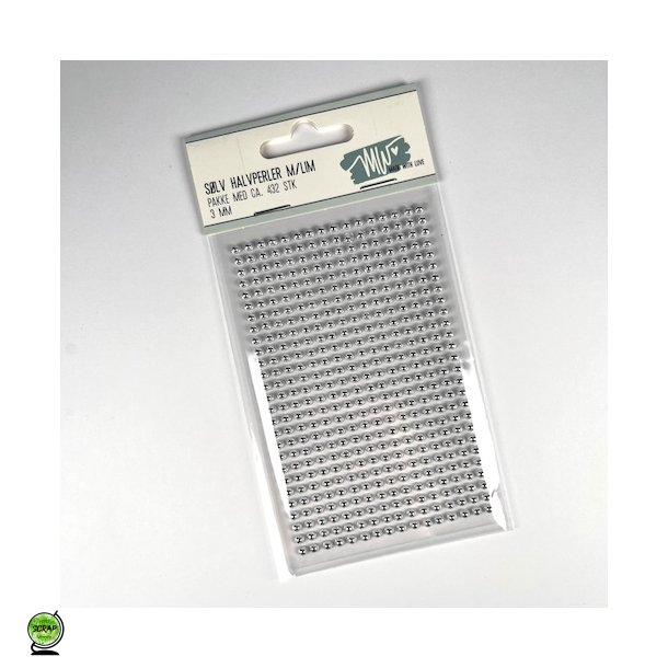 Made with Love 1866 - Halvperler m/lim slv 3 mm