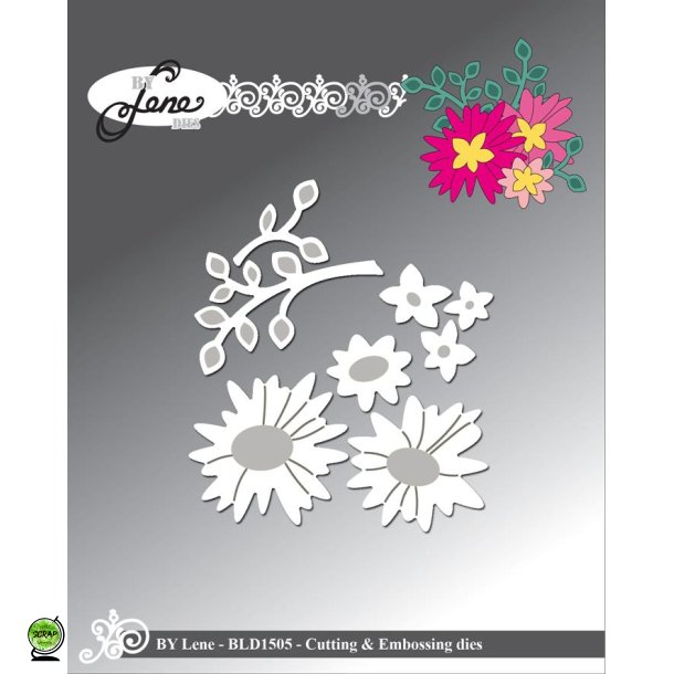 By Lene BLD1505 - Dies Blomster med blade