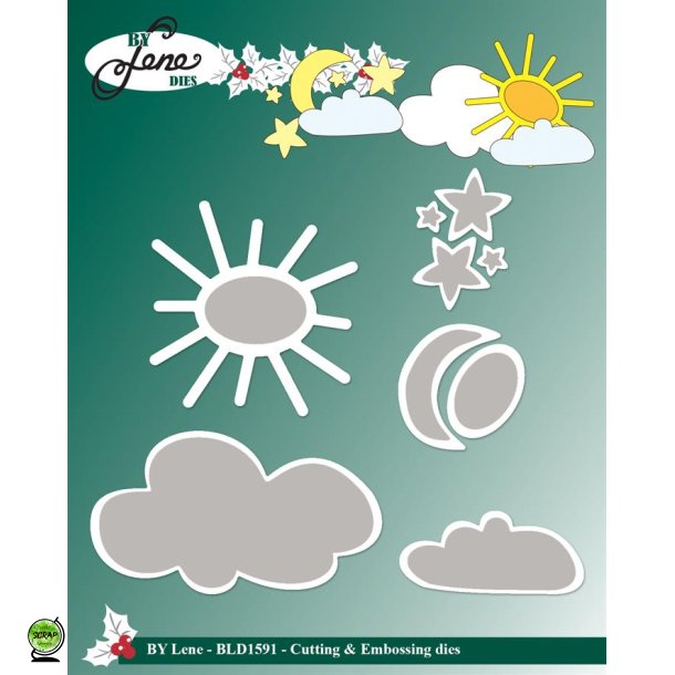 By Lene BLD1591 - Dies Skyer med sol og stjerner