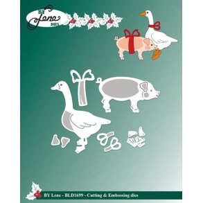 By Lene BLD1699 - Dies Christmas duck and pig lille