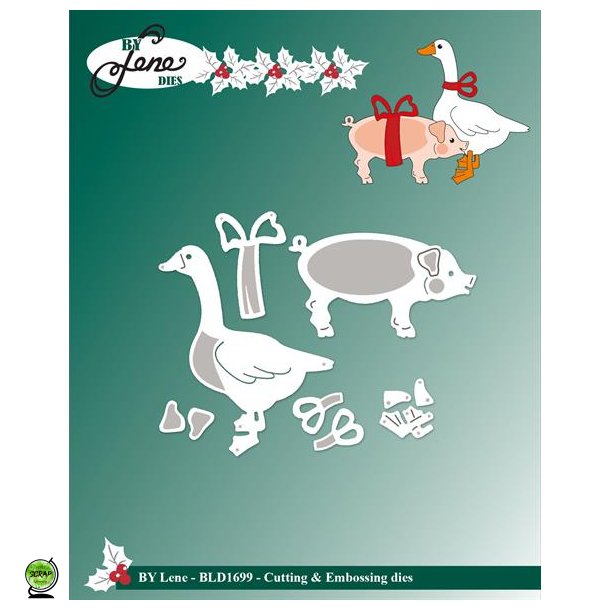By Lene BLD1699 - Dies Christmas duck and pig lille