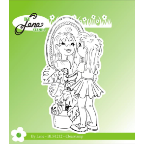 By Lene BLS1212 - stempel pige ved spejl