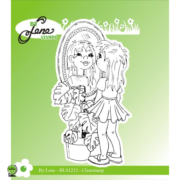 By Lene BLS1212 - stempel pige ved spejl