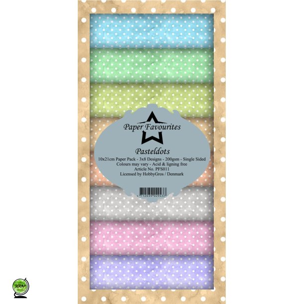 Paper Favourites PFS011 - Pastel Dots 10x21 cm