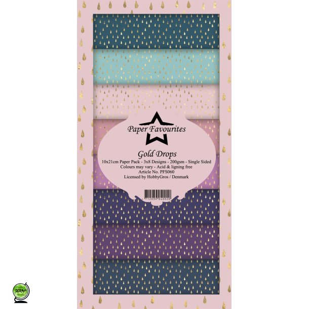 Paper Favourites PFS060 - Gold Drops 10x21 cm