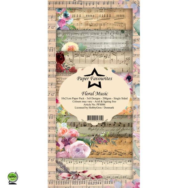 Paper Favourites PFS086 - Floral Music 10*21 cm