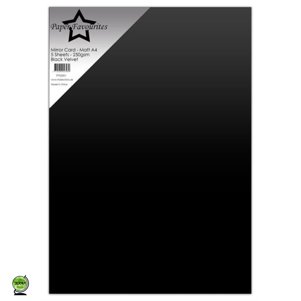 Paper Favourites PFSS001 - Mirror A4 Black Velvet 250g 5 ark