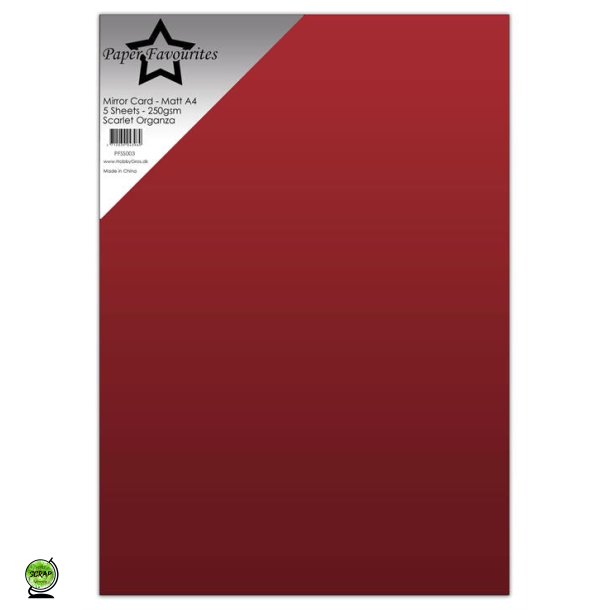 Paper Favourites PFSS003 - Mirror A4 Scarlet Organza 250g 5 ark