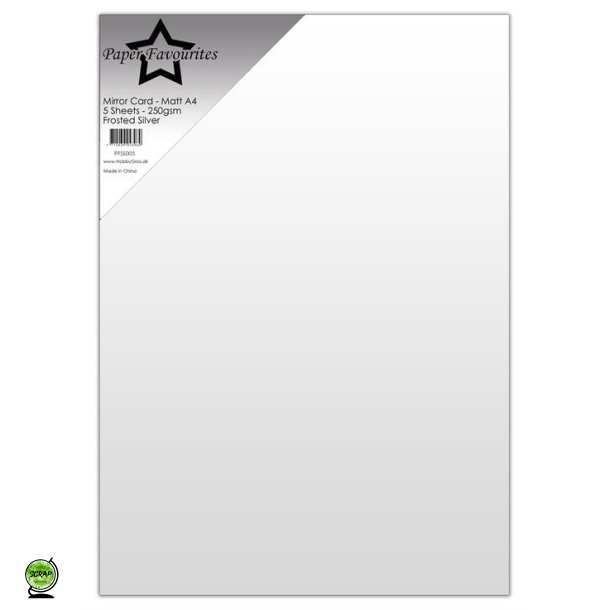 Paper Favourites PFSS005 - Mirror A4 Frosted Silver 250g 5 ark