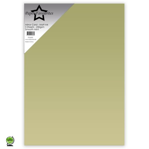 Paper Favourites PFSS009 - Mirror A4 Smooth Mint 250g 5 ark