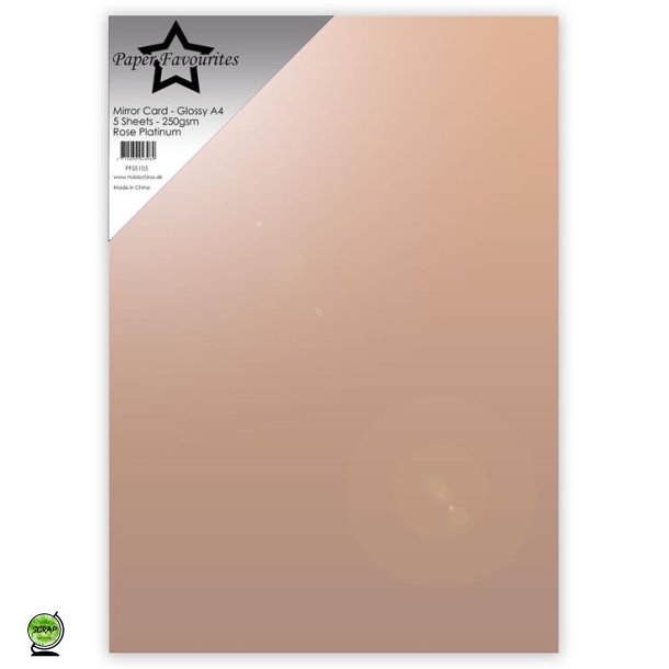 Paper Favourites PFSS105 - Mirror A4 Rose Platinum 250g 5 ark