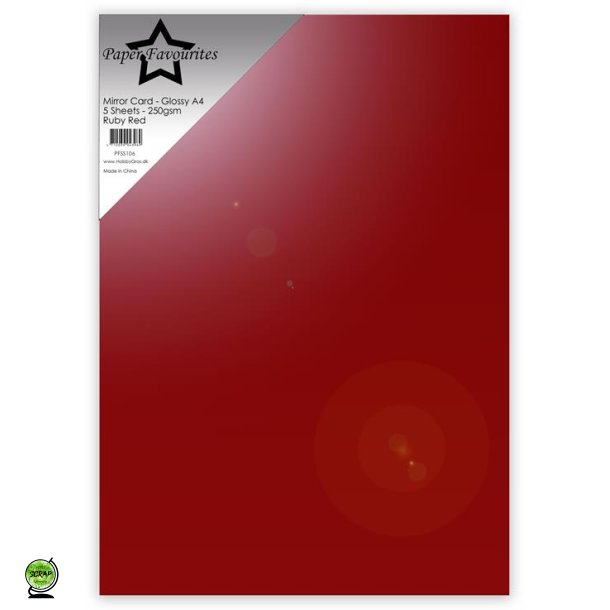 Paper Favourites PFSS106 - Mirror A4 Ruby Red 250g 5 ark