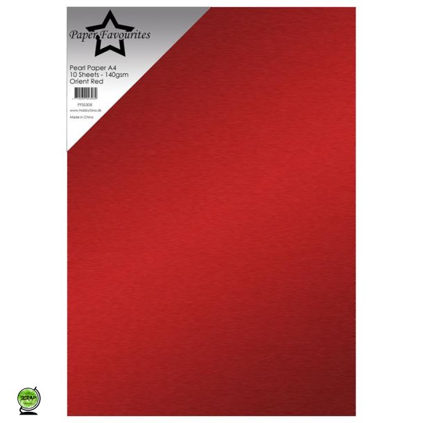 Paper Favourites PFSS308 - Pearl A4 Orient Red 140g 10 ark