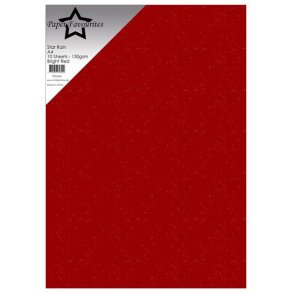 Paper Favourites PFSS601 - Star Rain Bright Red 130g 10 ark