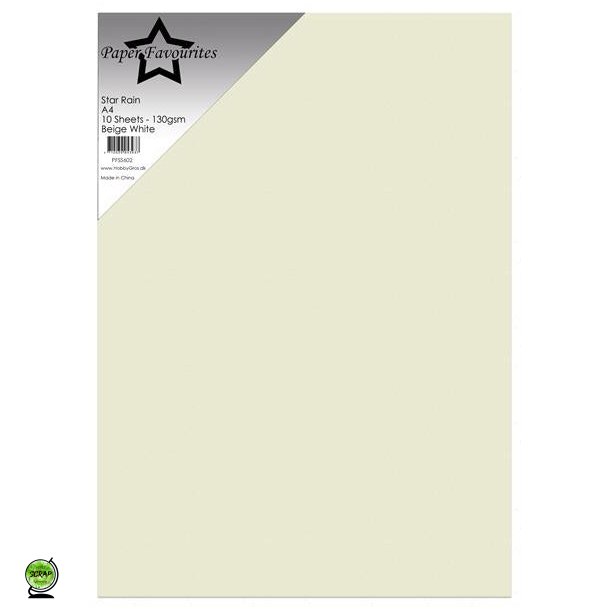 Paper Favourites PFSS602 - Star Rain Beige White 130g 10 ark