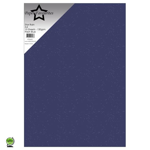 Paper Favourites PFSS605 - Star Rain Fresh Blue 130g 10 ark