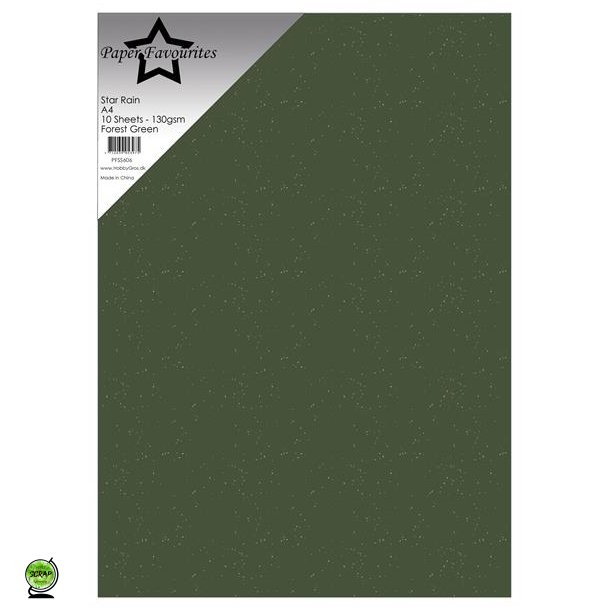 Paper Favourites PFSS606 - Star Rain Forest Green 130g 10 ark