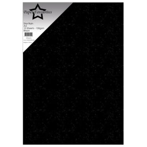 Paper Favourites PFSS610 - Star Rain Black 130g 10 ark