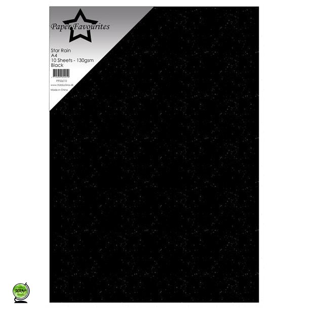 Paper Favourites PFSS610 - Star Rain Black 130g 10 ark
