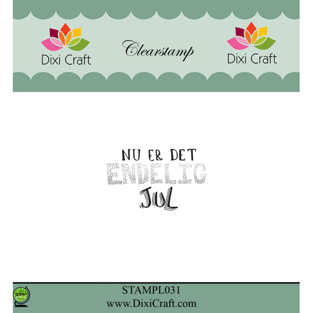 Dixi Craft STAMPL031 - stempel tekst Nu er det endelig jul