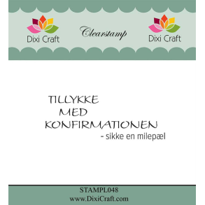 Dixi Craft STAMPL048 - stempel tekst Tillykke med konfirmationen