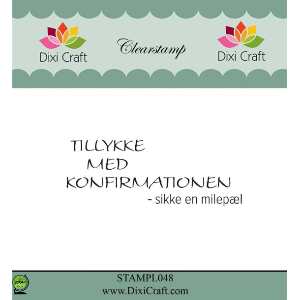 Dixi Craft STAMPL048 - stempel tekst Tillykke med konfirmationen