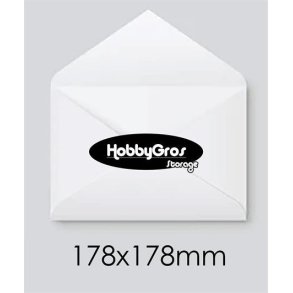 Kuverter 25 stk. 17,8x17,8 cm hvid