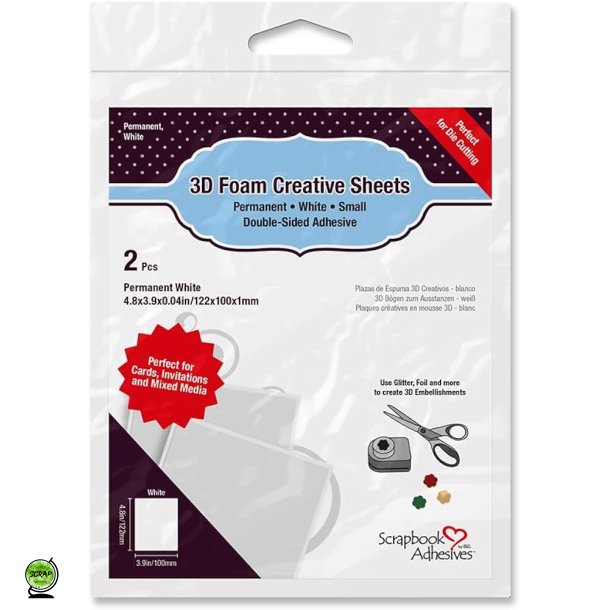 3L 3D Foam creative sheets white 122x100x1mm 2 stk
