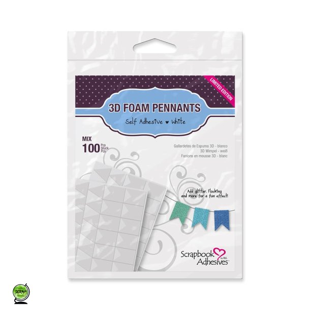 3L 3D foam pennants white mix 100 stk