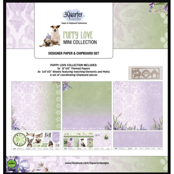 3QuarterDesigns Puppy Love 30,5*30,5 cm