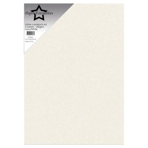 Paper Favourites PFSS202 - Glitter A4 Ivory/White 250 g 5 ark