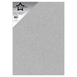 Paper Favourites PFSS203 - Glitter A4 Fine Silver 250 g 5 ark