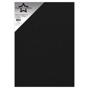 Paper Favourites PFSS204 - Glitter A4 Jet Black 250 g 5 ark