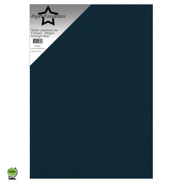 Paper Favourites PFSS206 - Glitter A4 Midnight Blue 250 g 5 ark