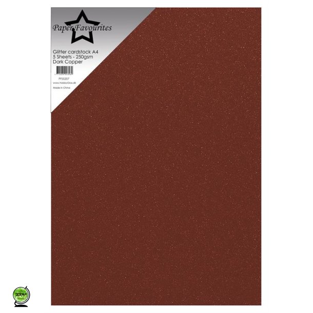 Paper Favourites PFSS207 - Glitter A4 Dark Copper 250 g 5 ark