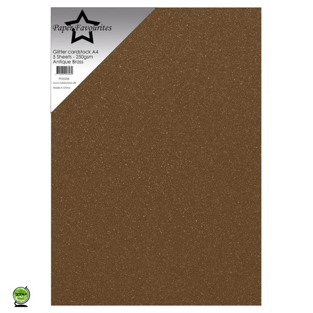 Paper Favourites PFSS208 - Glitter A4 Antique Brass 250 g 5 ark