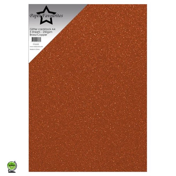 Paper Favourites PFSS209 - Glitter A4 Brass/Copper 250 g 5 ark
