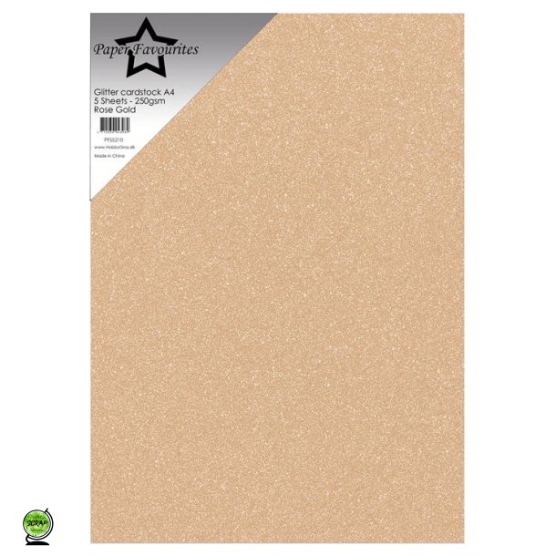 Paper Favourites PFSS210 - Glitter A4 Rose Gold 250 g 5 ark
