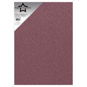 Paper Favourites PFSS213 - Glitter A4 Darl Rose 250 g 5 ark