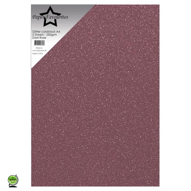 Paper Favourites PFSS213 - Glitter A4 Darl Rose 250 g 5 ark