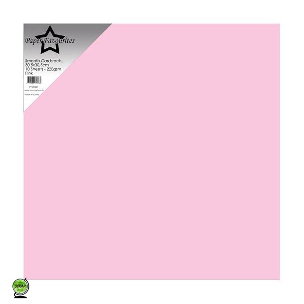 Paper Favourties PFSS501 - Smooth Cardstock Pink 30,5x30,5 cm 10 ark