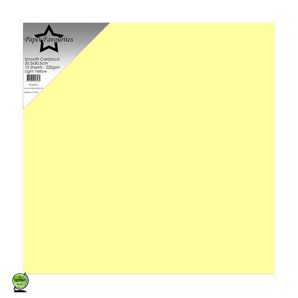 Paper Favourites PFSS502 - Smooth Cardstock Light yellow 30,5x30,5 cm 10 ark