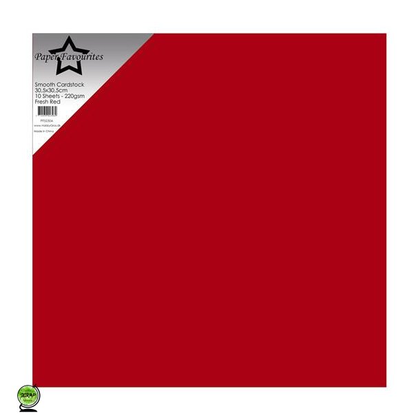 Paper Favourites PFSS504 - Smooth cardstock Fresh Red 30,5x30,5 cm 10 ark 