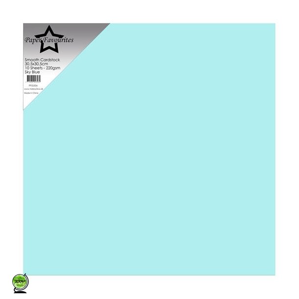 Paper Favourites PFSS506 - Smooth Cardstock Sky Blue 30,5x30,5 cm 10 ark