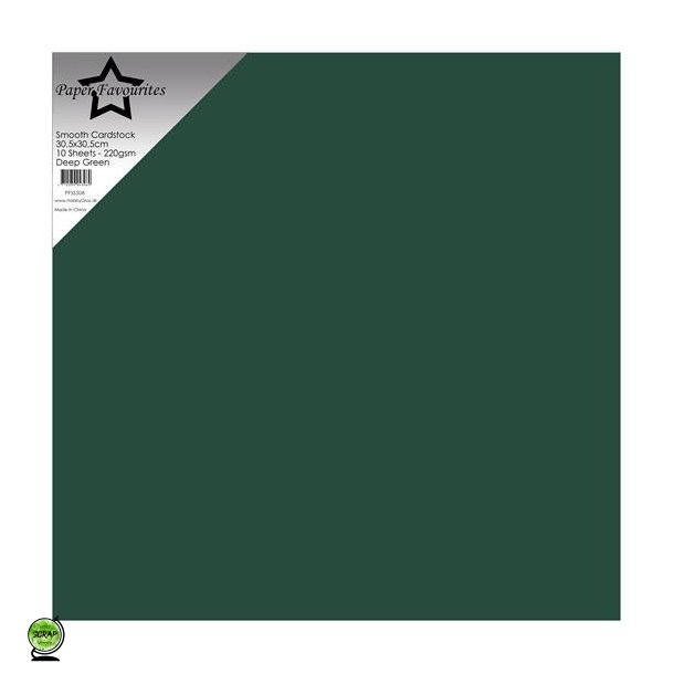 Paper Favourites PFSS508 - Smooth Cardstock Deep Green 30,5x30,5 cm 10 ark