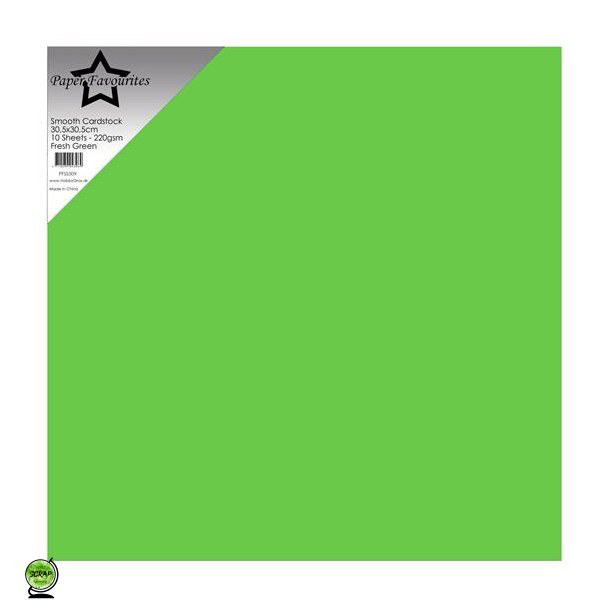 Paper Favourites PFSS509 - Smooth Cardstock Fresh Green 30,5x30,5 cm 10 ark