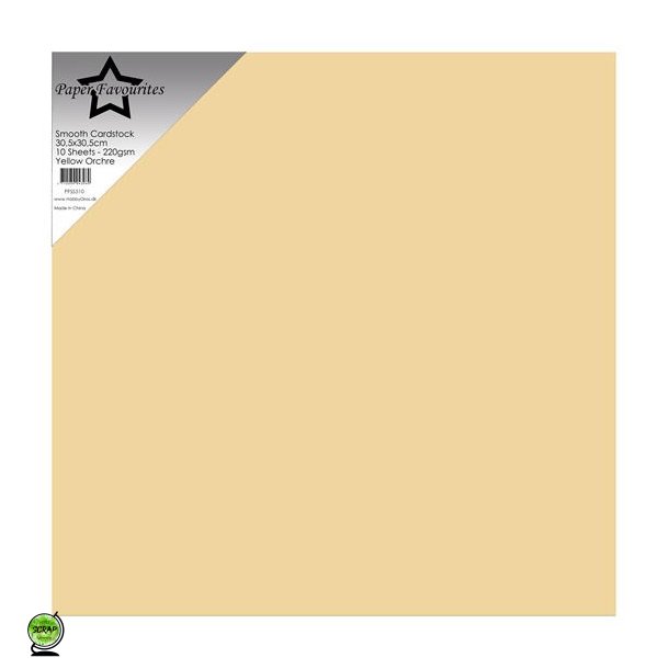 Paper Favourites PFSS510 - Smooth Cardstock Yellow Orchre 30,5x30,5 cm 10 ark