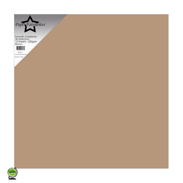 Paper Favourties PFSS511 - Smooth cardstock Brown 30,5x30,5 cm 10 ark